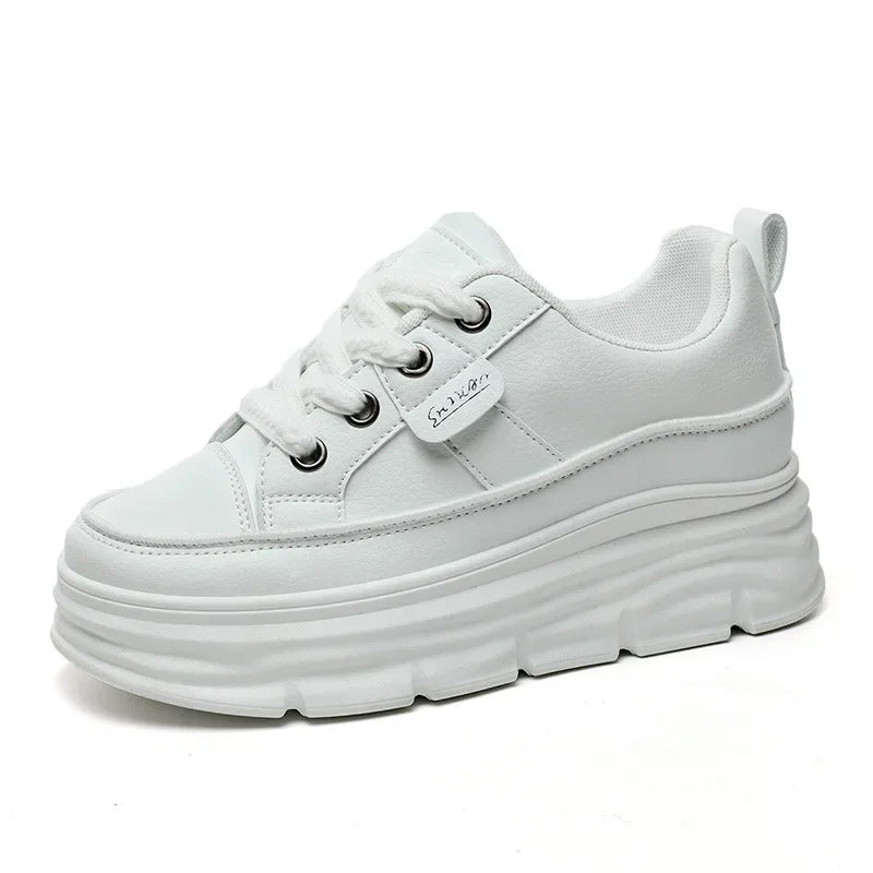 Luxury Brand Woman High-top Platform Shoes Design New Comfortable Increase Casual Sneakers Flat Shoe Outdoor Female Running Shoe