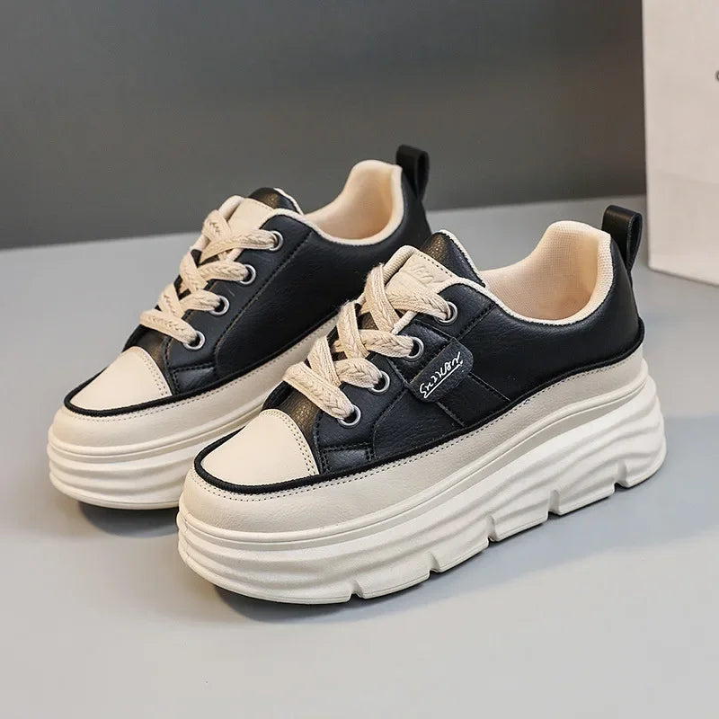 Luxury Brand Woman High-top Platform Shoes Design New Comfortable Increase Casual Sneakers Flat Shoe Outdoor Female Running Shoe