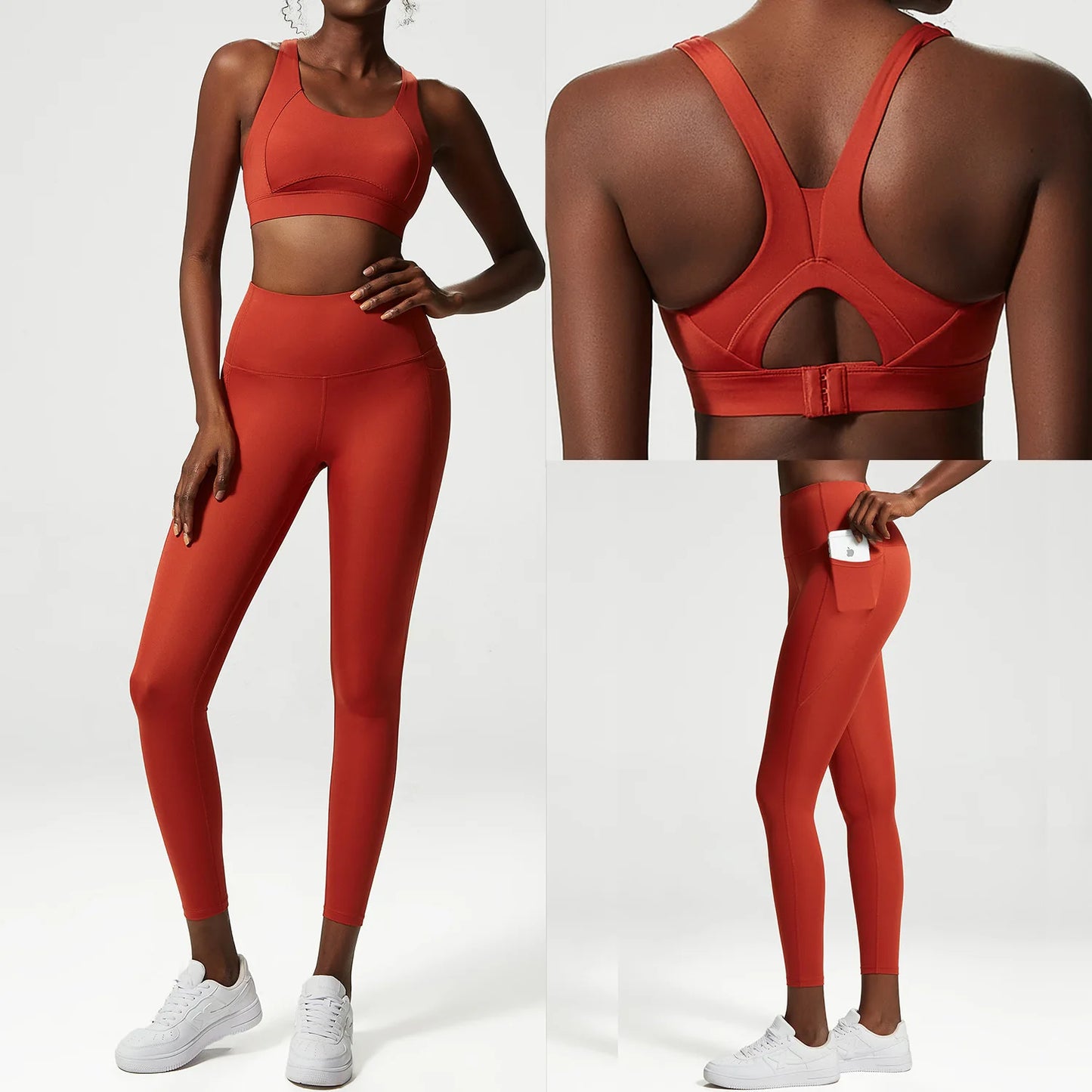 2 Pieces Sports Yoga Set Women Solid Color Female Sportswear