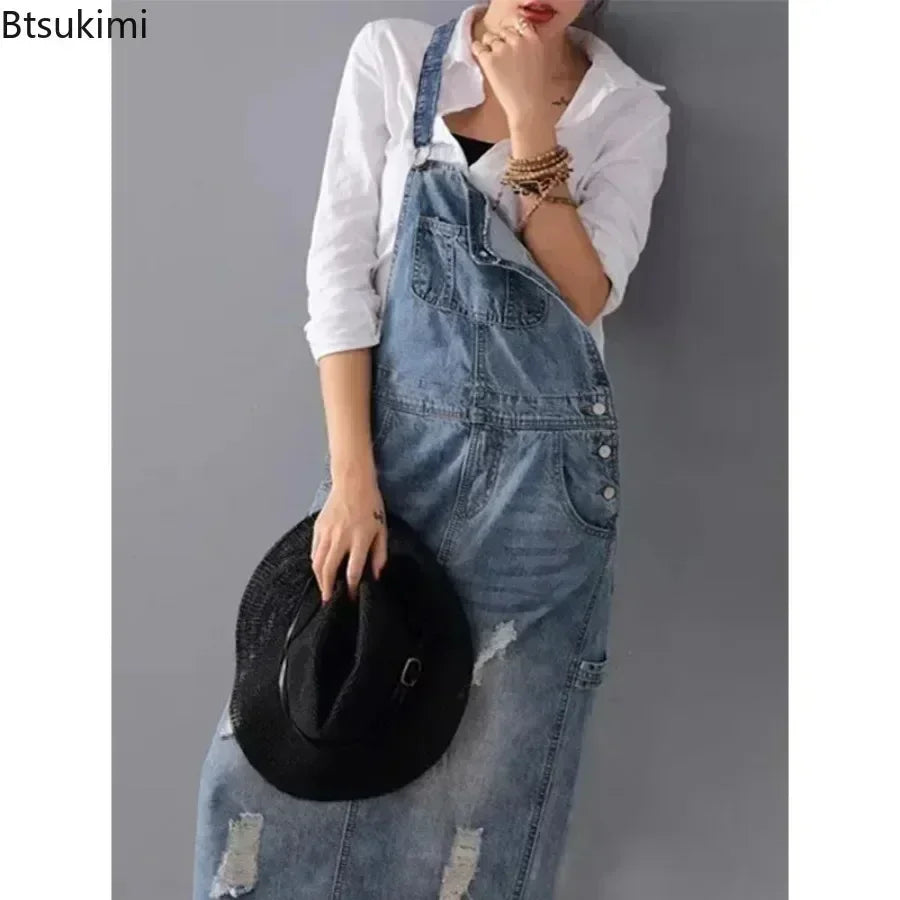 2025 Women' Denim Dresses Overalls Jumpsuit