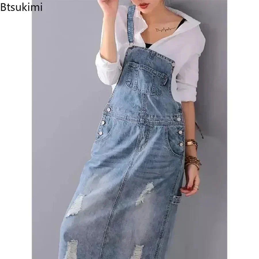 2025 Women' Denim Dresses Overalls Jumpsuit