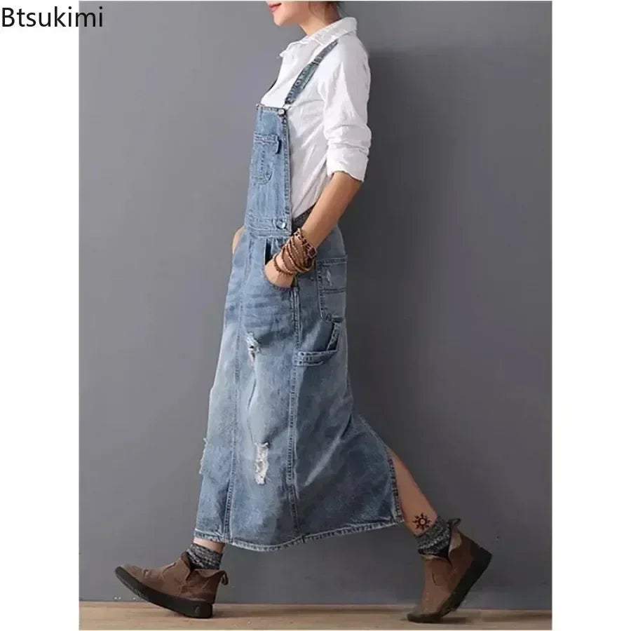 2025 Women' Denim Dresses Overalls Jumpsuit