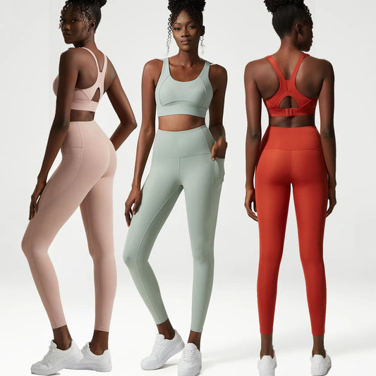 2 Pieces Sports Yoga Set Women Solid Color Female Sportswear