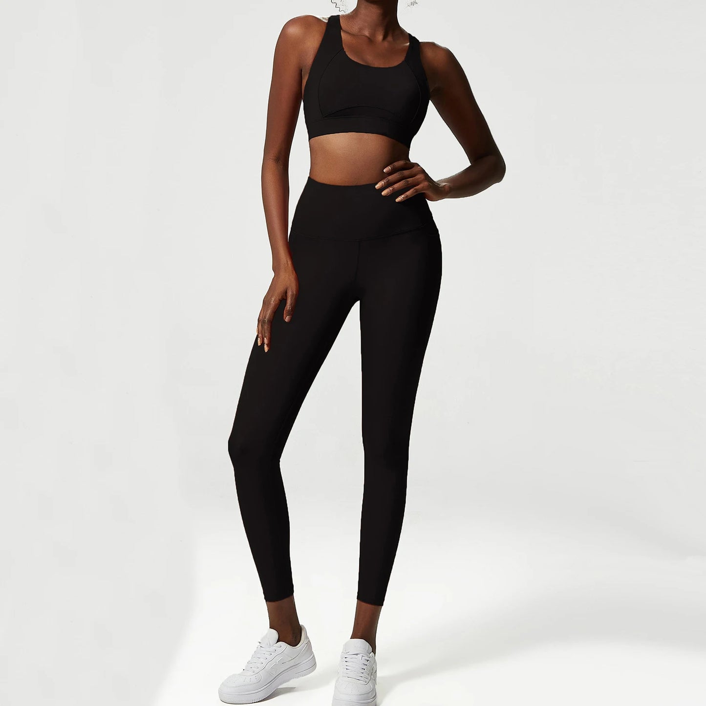 2 Pieces Sports Yoga Set Women Solid Color Female Sportswear